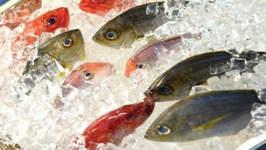 Fish display in a supermarket
