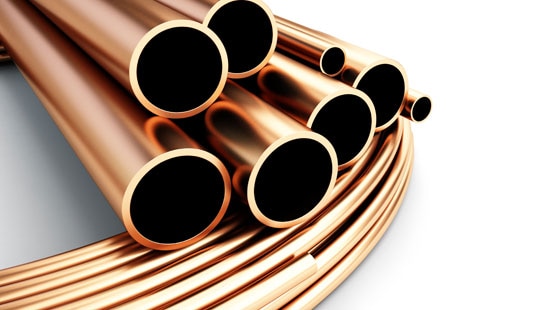  Close up of metal copper coils of varying sizes.