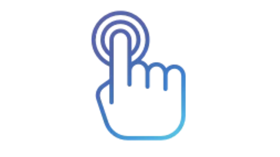 Icon of finger pushing a button - easy to use