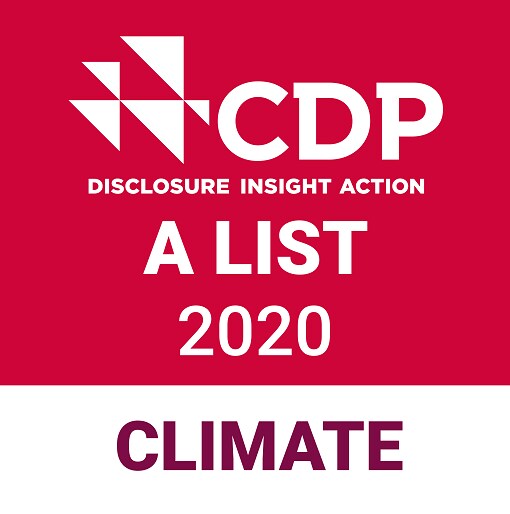 CDP Climate A list 2020 logo