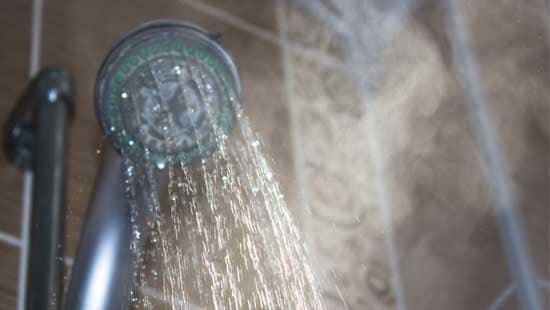Shower head with steam