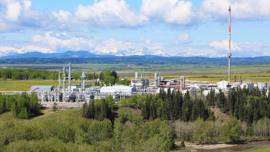 gas processing plant in scenic setting